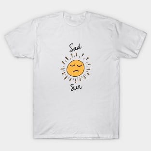 Sad Sun Yellow Hand Drawing T-Shirt